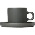 Blomus Kaffekrus med underkop PILAR, sæt med 2 stk, 200 ml, khaki, Blomus