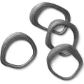 Ferm Living Serviet ring FLOW 7 cm, sæt med 4 stk, sort, messing, ferm LIVING