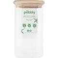 SmartaSaker - Firkantede dåser med bambuslåg 1400 ml - Transparent - Opbevaringsbeholdere - - Homeroom