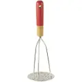 Pebbly Kartoffelmoser NBA087 30 cm, rustfrit stål/bambus, rød, Pebbly