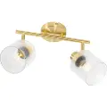 QAZQA Loftspotlight guld med glas 2-lys justerbar - Laura