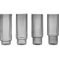 Ferm Living Long drink glas RIPPLE 300 ml, sæt med 4 stk, grå, fast LIVING
