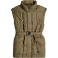 G-Star G-Startil kvinder. D26503-B958-735 Vatteret vest med bælte, grøn (XL), Casual, Genanvendt polister, Bæredygtig