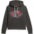 Superdry Superdrytil kvinder. W2012146A Grafisk sweatshirt med hætte og logo Tokyo Vintage mørkegrå (M), Casual, Bomuld, Bæredygtig