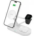 Tech-Protect QI15W-A41 3-i-1 MagSafe trådløs oplader - 15W/3W/2.5W - Hvid