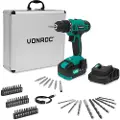 Vonroc Bore- / skruemaskine 20V | Inkl. 4.0Ah Akku, Oplader og 46 Tilbehør i Premium Kuffert