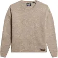 Superdry Superdrytil kvinder. W6110500A Essential beige trøje med rund hals (M), Casual, Polyester, Lange ærmer