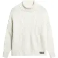 Superdry Superdrytil kvinder. W6110502A Ribbet strikket trøje Essential hvid (S), Casual, Akryl, Lange ærmer