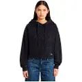 G-Star G-Startil kvinder. D24402-D249-B564 Overdyed Loose Hooded sweatshirt sort (XL), Casual, Økologisk bomuld, Bæredygtig