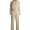 Hugo Boss BOSStil kvinder. 50536843 Daiyla beige jumpsuit (XL), Casual, Viscose, Lange ærmer