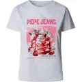 Pepe Jeans Pepe Jeanstil kvinder. PL506069 Ryoko T-shirt hvid (M), Casual, Bomuld, Korte ærmer, Bæredygtig