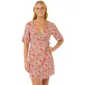 Rip Curl Las Dalias Ditsy Wrap Kortærmet Kort Kjole