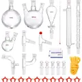 Vevor laboratoriedestillationssæt, 3,3 Boro laboratorieglasdestillationssæt med 24, 40 led, 1000 ml æterisk oliedestillationsapparatsæt, 29 dele glasudstyr