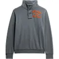 Superdry Superdrytil mænd. M2014114A Vintage Athletic Henley grå sweatshirt (M), Casual, Bomuld