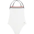 Tommy Hilfiger Tommy Hilfigertil kvinder. UW0UW05849 Global Stripe badedragt med struktureret hvid (M), Badetøj, Nylon