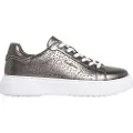 Pepe Jeans Pepe Jeanstil kvinder. PLS00039 Eaton Gala sølvfarvede lædertøfler (37), Sølvfarvet, Fast, Blonder, Casual