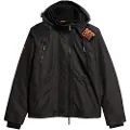 Superdry Superdrytil mænd. M5011921A Mtn Windbreaker-jakke med hætte, sort (XXL), Casual, Genanvendt polister, Bæredygtig