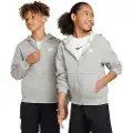 Nike Sportswear Club Fleece-hættetrøje med fuld lynlås til større børn - grå