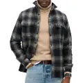 Superdry Superdrytil mænd. M4010720A Ternet uldovertrøje med marineblå fleeceforing (S), Casual, Polyester, Lange ærmer