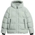 Superdry Superdrytil kvinder. W5011728A Quiltet sportsjakke med hætte og fem baffler grå (M), Casual, Genanvendt polister, Bæredygtig