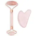 Zoe Ayla Gua Sha Therapy Gua Sha and Roller Set - Rose Quartz Ansigtsplejesæt 1 stk.