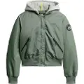 Superdry Superdrytil kvinder. W5011654A Grøn bomberjakke med hætte (L), Casual, Bomuld, Lange ærmer