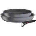 Tefal Sæt med pander INGENIO NATURAL FORCE L3969102, sæt med 3, grå, aluminium, Tefal