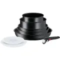 Tefal Sæt med gryder INGENIO BLACK STONE L3998802, sæt med 8, sort, aluminium, Tefal