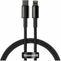 Baseus Tungsten Gold USB-C / Lightning Kabel 20W - 1m - Sort
