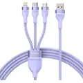 Baseus 3in1 USB cable Flash II Series USB-C + micro USB + Lightning 66W 1.2m (Purple)