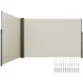 Vevor Udtrækkelig Sidemarkise, 79''x 236'' Udendørs Privatlivsskærm, 180g Polyester Vandtæt Udtrækkelig Terrasseskærm, UV 30+ Rumdeler Vindskærm til Terrasse, Baghave, Altan, Beige