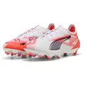 Puma ULTRA 5 ULTIMATE FG Football Boots Unisex, Shoes, White/Black/Glowing Red, 43
