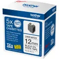 Brother Tape Tze-231 12mm Sort/hvid 5-pack