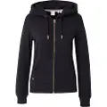 Superdry Superdrytil kvinder. W2012358A Hættetrøje med lynlås og logo Essential sort (L), Casual, Bomuld, Bæredygtig