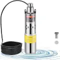 Vevor Solar Vandpumpe, 24V DC 277W Dybdebrønds dykpumpe, Max Flow 9,25 GPM, Max Head 272 ft, Max Submersion 65,6 ft, Solar Powered Water Pump for Well, Farm Ranch Kunstvanding, Husdyrdrikning