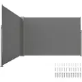 Vevor Udtrækkelig Sidemarkise, 79''x 236'' Udendørs Privatlivsskærm, 180g Polyester Vandtæt Udtrækkelig Terrasseskærm, UV 30+ Rumdeler Vindskærm til Terrasse, Baghave, Altan, Grå