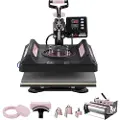 Vevor 8 i 1 Heat Press Machine 15x15 in 30oz Tumbler Press T-shirts Sort