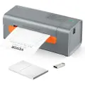 Vevor termisk etiketprinter, 203 DPI 60 stk/min til 4x6 postpakker, USB-forbindelse og automatisk etiketgenkendelse, understøtter Windows/MacOS/Linux, kompatibel med Amazon, eBay, Etsy, UPS osv., grå