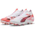 Puma ULTRA 5 MATCH+ FG/AG Football Boots Women, Shoes, White/Black/Glowing Red, 41