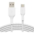 Belkin Braided Cable 1m. Usb A Usb C Hvid