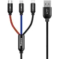 Baseus 3-i-1 USB-kabel USB til microUSB / Lightning / USB-C 3,5A 30 cm