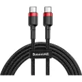 Baseus Cafule USB-C til USB-C-kabel 1m - Flettet Sort/Rød