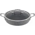 Ballarini - Serveringspande Salina 28 cm med glaslåg - Grå - Stegepander & grillpander - - Homeroom
