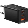Baseus GaN5 Pro 65W vægoplader - 2xUSB-C, USB-A - Sort