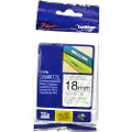 Brother 18 mm tape, sort tekst på transtparent bund, lamineret, 8 m TZE141 Modsvarer: N/A