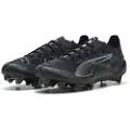 Puma ULTRA 5 ULTIMATE FG Football Boots Unisex, Shoes, Black/Silver/Bright Aqua, 47