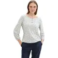 Tom Tailor 1043101 Crincle Alloverprinted 3/4 ærmet T-shirt