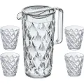 Koziol Vandkande og vandglas CRYSTAL i et sæt, sæt med 4 stk, 250 ml/ 1,6 l, Koziol