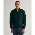 Gant Ganttil mænd. 87213 Grøn pullover med halv lynlås (XL), Casual, Bomuld, Lange ærmer