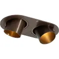 QAZQA Afrundet indbygget spotlight mørk bronze GU10 35 mm vipbar 2-lys - Installa